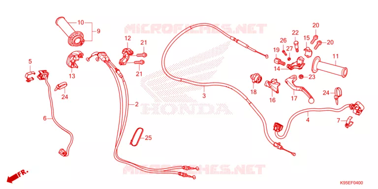 LEVIER DE GUIDON - CABLE - COMMODO Honda MOTO 250 CRF 2024  CRF250RXR