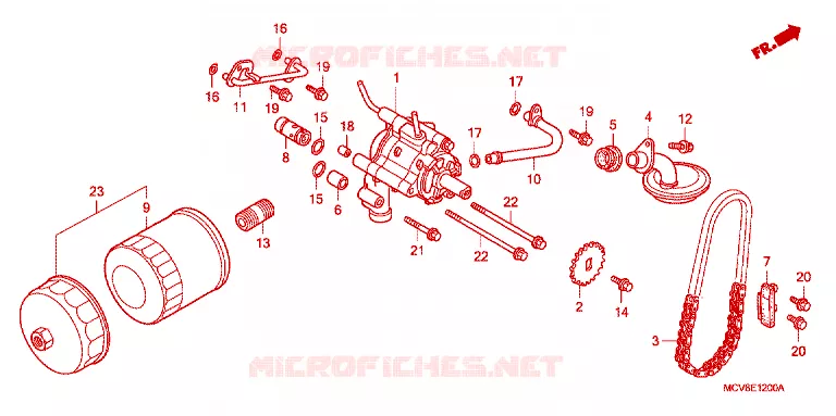 FILTRE A HUILE - POMPE A HUILE Honda ATV 1000 TALON 2023  SXS1000S2RP