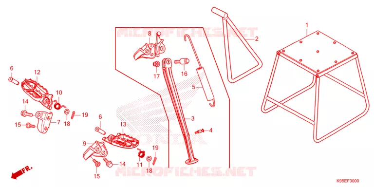 REPOSE PIED - BEQUILLE Honda MOTO 250 CRF 2024  CRF250RXR