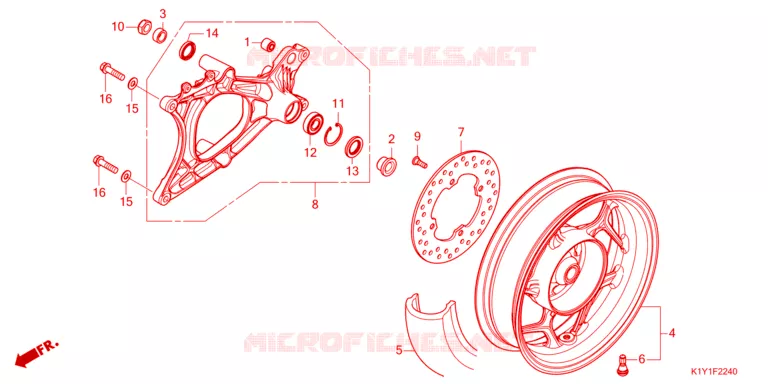 ROUE ARRIERE - BRAS OSCILLANT Honda SCOOTER 125 PCX 2024  WW125AP