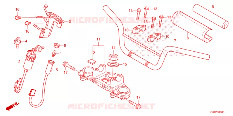 GUIDON - TE DE FOURCHE Honda MOTO 110 CRF 2024  CRF110FR