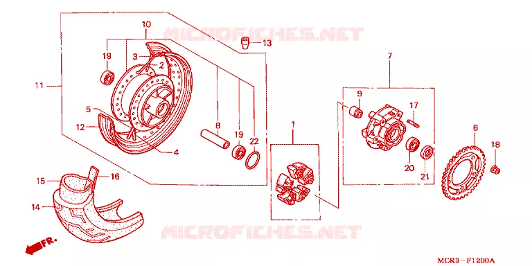 ROUE ARRIERE Honda MOTO 750 VT 2002  VT750DC2