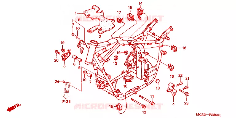 CADRE Honda MOTO 750 VT 2002  VT750DC2