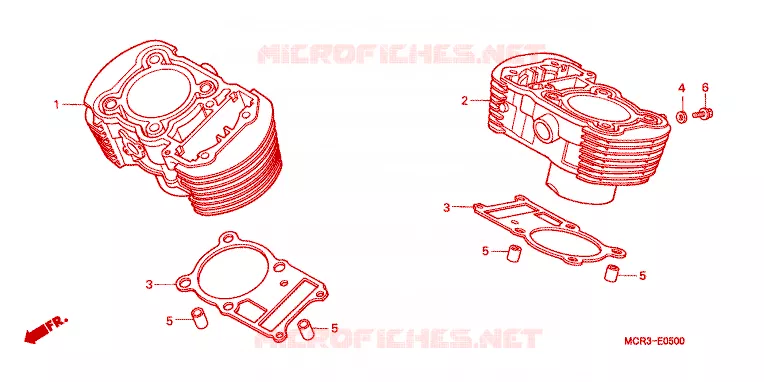 CYLINDRE Honda MOTO 750 VT 2001  VT750DC1