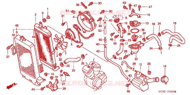 RADIATEUR Honda MOTO 750 VT 2001  VT750DC1