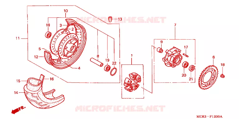 ROUE ARRIERE Honda MOTO 750 VT 2001  VT750DC1
