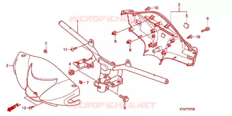 GUIDON - CARENAGE Honda SCOOTER 300 SH 2007  SH3007