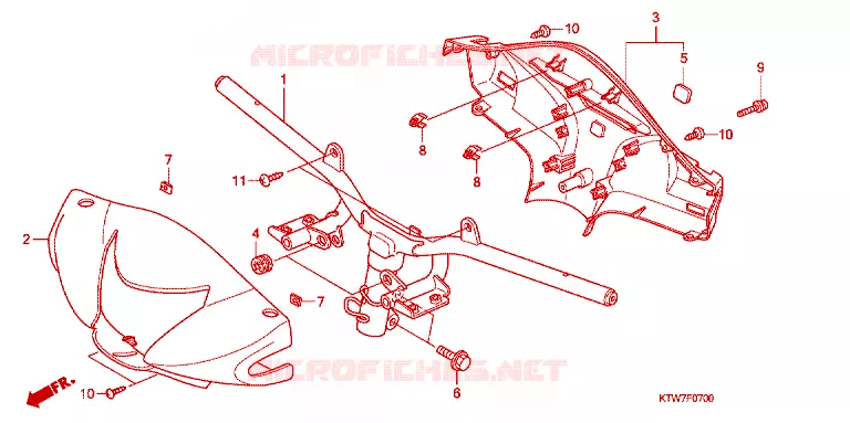 GUIDON - CARENAGE Honda SCOOTER 300 SH 2008  SH300A7