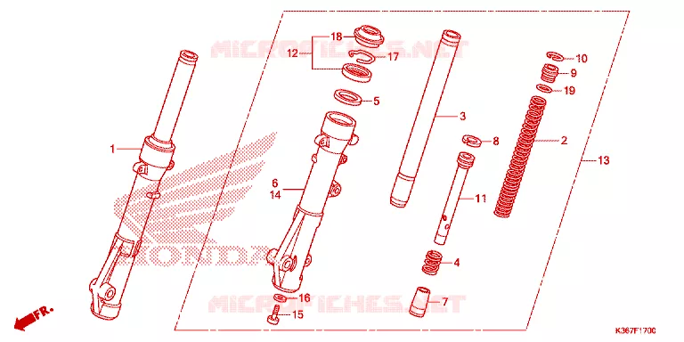 FOURCHE Honda SCOOTER 150 PCX 2015  WW150EX2F