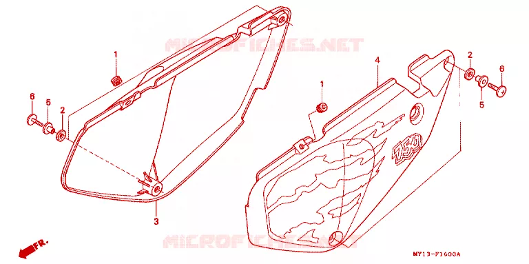 COUVERCLES LATERAUX Honda MOTO 750 AFRICA-TWIN 2000  XRV750Y