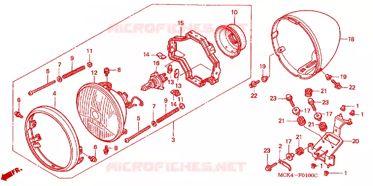 PHARE Honda MOTO 1100 SHADOW 2000  VT1100C2Y_A