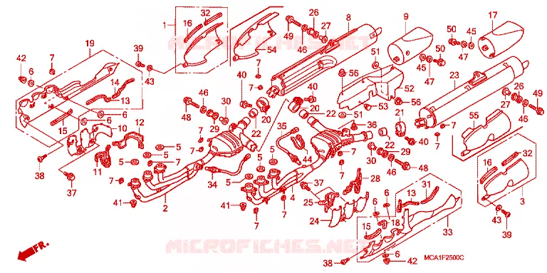 SILENCIEUX D'ECHAPPEMENT Honda MOTO 1800 GOLD-WING 2003  GL1800A3