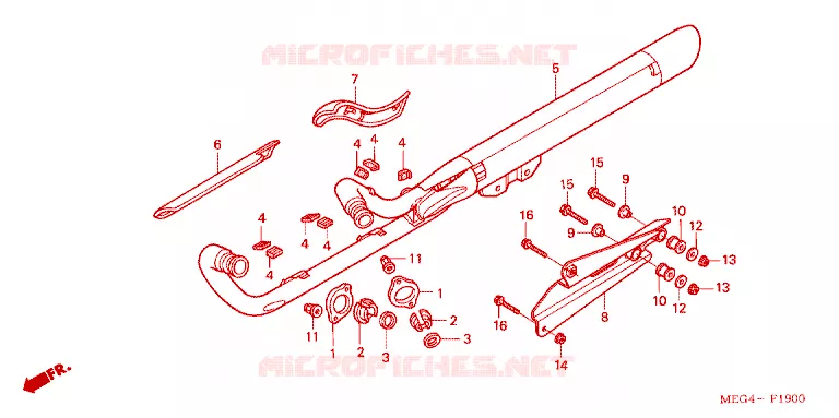 SILENCIEUX D'ECHAPPEMENT Honda MOTO 750 SHADOW 2004  VT750CA4_J