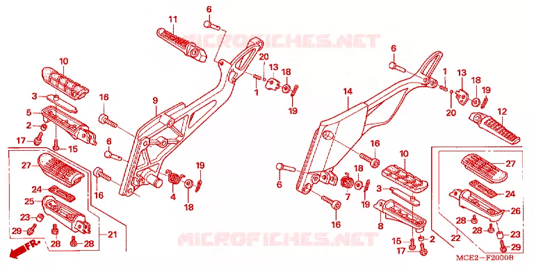 REPOSE PIED Honda MOTO 400 CB 2018  CB400LJ