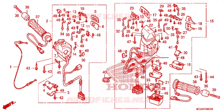 COMMODOS - POIGNEES Honda MOTO 1800 GOLD-WING 2007  GL18007