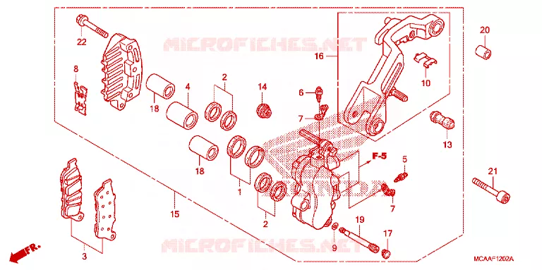 ETRIER DE FREIN AVANT GAUCHE Honda MOTO 1800 GOLD-WING 2007  GL18007