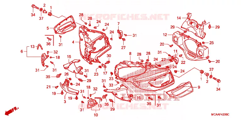 TETE DE FOURCHE Honda MOTO 1800 GOLD-WING 2007  GL18007