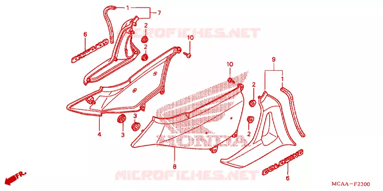 COUVERCLES LATERAUX Honda MOTO 1800 GOLD-WING 2007  GL18007