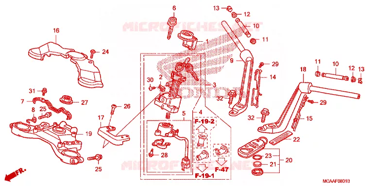 GUIDON - TE DE FOURCHE Honda MOTO 1800 GOLD-WING 2007  GL18007