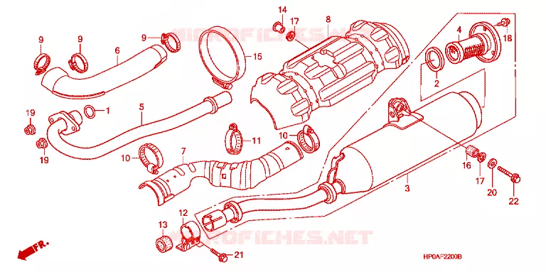 SILENCIEUX D'ECHAPPEMENT Honda ATV 500 FOURTRAX 2007  TRX500FE7