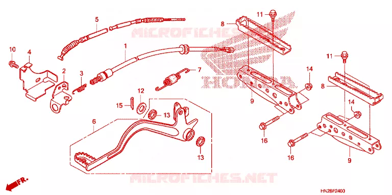 PEDALE - REPOSE PIED Honda ATV 500 FOURTRAX 2009  TRX500FA9