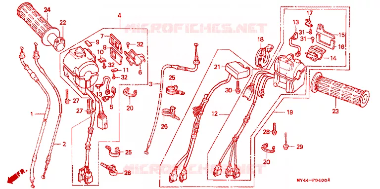COMMODOS - POIGNEES Honda MOTO 1500 GOLD-WING 1993  GL1500AP