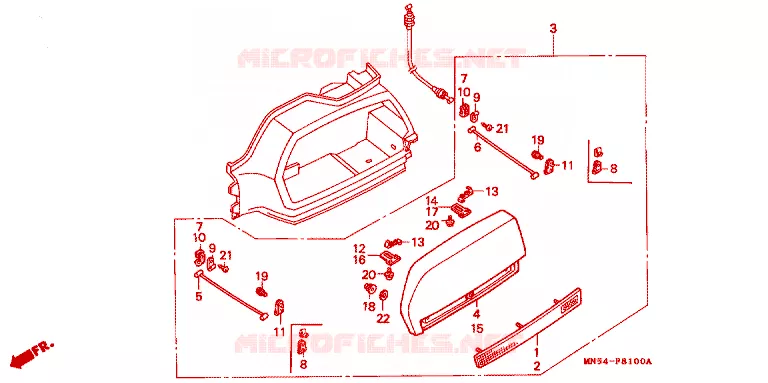 COUVERCLE DE VALISE Honda MOTO 1500 GOLD-WING 1990  GL1500L