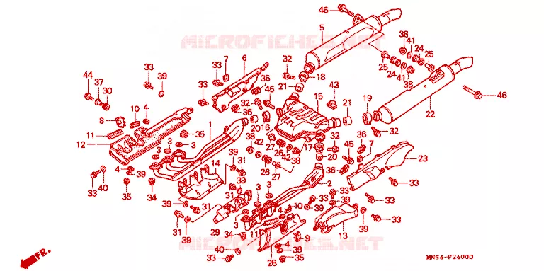 SILENCIEUX D'ECHAPPEMENT Honda MOTO 1500 GOLD-WING 1990  GL1500L