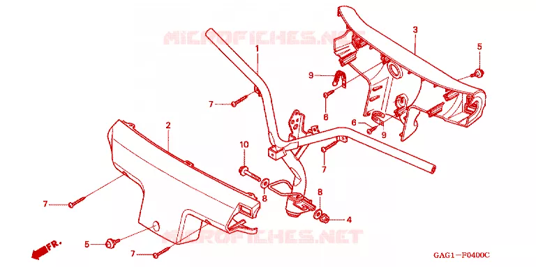 GUIDON - CARENAGE Honda SCOOTER 50 GYRO 2002  TC502_W