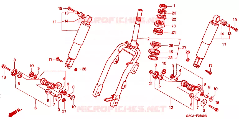 FOURCHE Honda SCOOTER 50 GYRO 2004  TC504