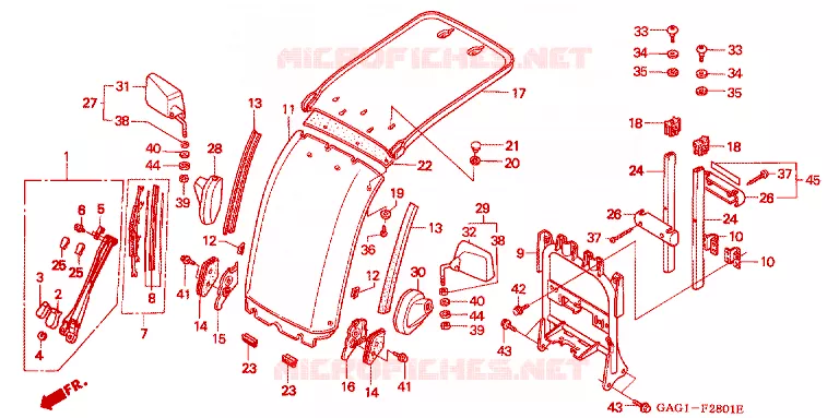 PARE-BRISE - TOIT Honda SCOOTER 50 GYRO 2003  TC503