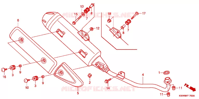 SILENCIEUX D'ECHAPPEMENT Honda MOTO 110 WAVE 2010  AFX110SA