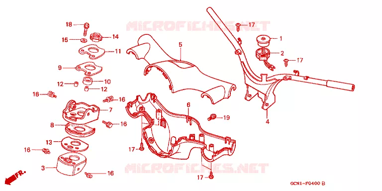 GUIDON - CARENAGE Honda SCOOTER 50 C50 2000  C50LMY_J