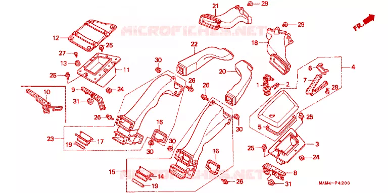 CONDUIT D'AIR Honda MOTO 1500 GOLD-WING 1998  GL1500AW