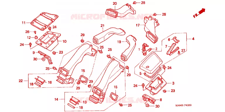 CONDUIT D'AIR Honda MOTO 1500 GOLD-WING 2000  GL1500AY