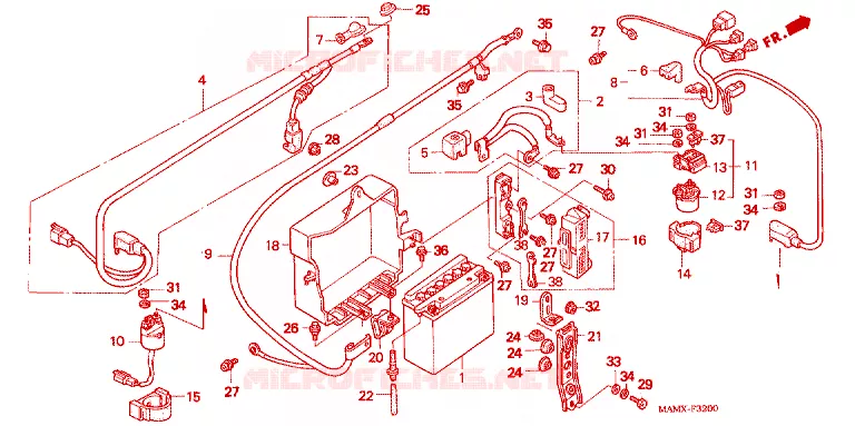 BATTERIE Honda MOTO 1500 GOLD-WING 2000  GL1500AY