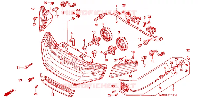 PHARE Honda MOTO 1500 GOLD-WING 2000  GL1500AY