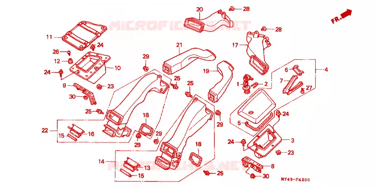 CONDUIT D'AIR Honda MOTO 1500 GOLD-WING 1993  GL1500AP