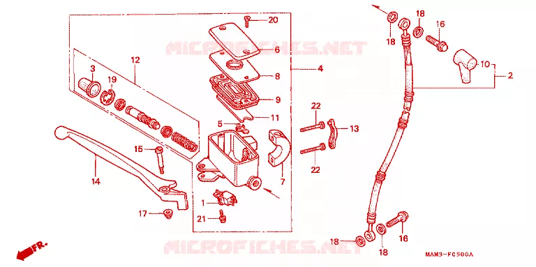 MAITRE CYLINDRE DE FREIN AVANT Honda MOTO 1500 GOLD-WING 1996  GL1500AT