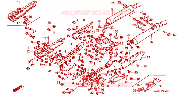 SILENCIEUX D'ECHAPPEMENT Honda MOTO 1500 GOLD-WING 1996  GL1500AT