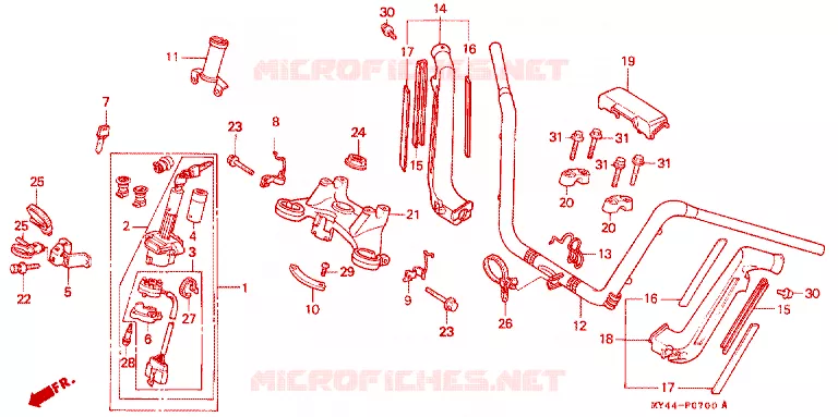 GUIDON Honda MOTO 1500 GOLD-WING 1993  GL1500IP