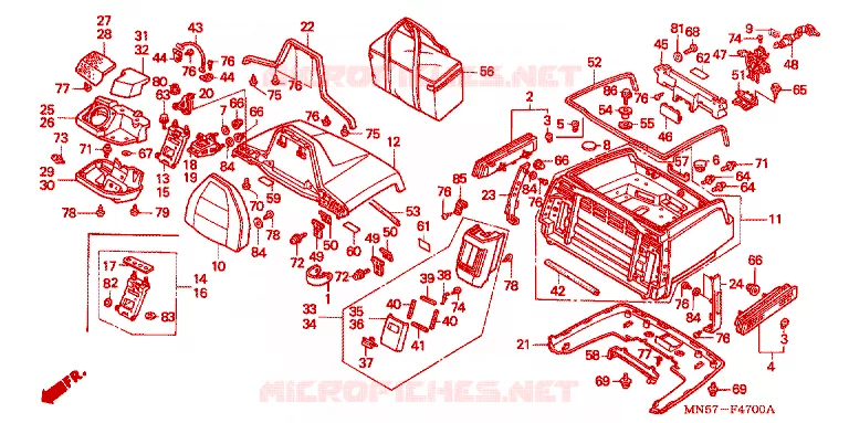 ENSEMBLE TOP CASE Honda MOTO 1500 GOLD-WING 1991  GL1500IM