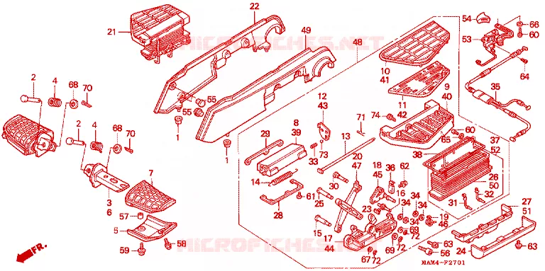 REPOSE PIED Honda MOTO 1500 GOLD-WING 1998  GL1500SEW
