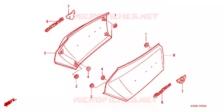 COUVERCLES LATERAUX Honda MOTO 1500 GOLD-WING 2000  GL1500SEY