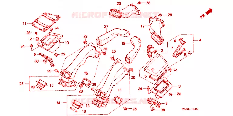 CONDUIT D'AIR Honda MOTO 1500 GOLD-WING 2000  GL1500SEY