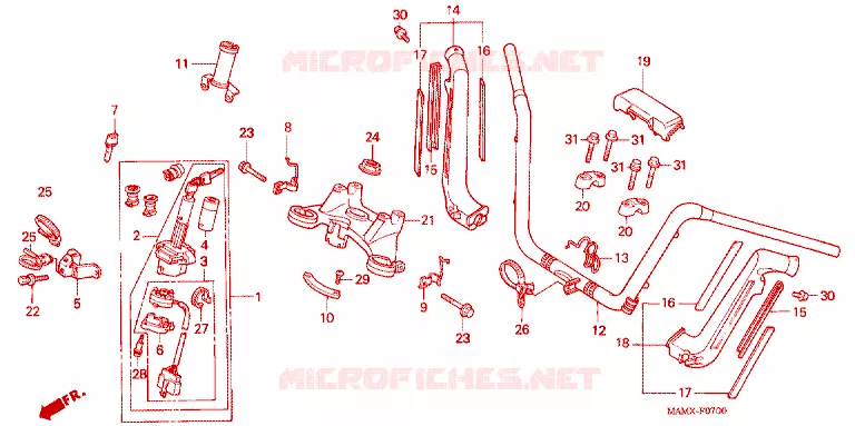 GUIDON Honda MOTO 1500 GOLD-WING 2000  GL1500SEY