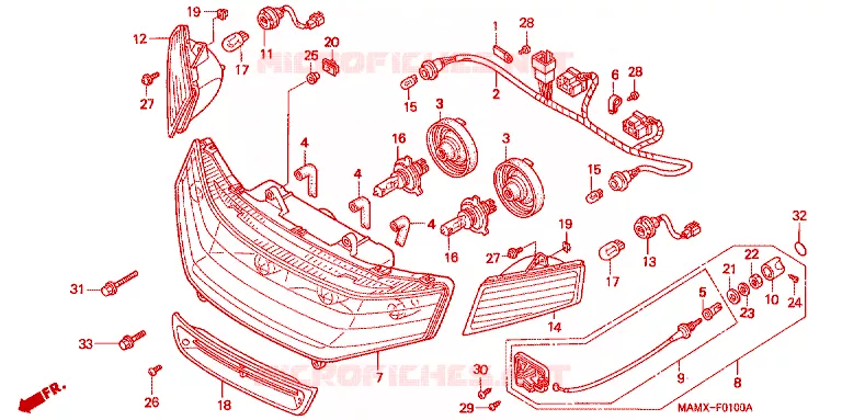 PHARE Honda MOTO 1500 GOLD-WING 2000  GL1500SEY
