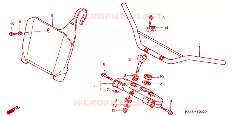 GUIDON - TE DE FOURCHE Honda MOTO 125 CR 2002  CR125R2