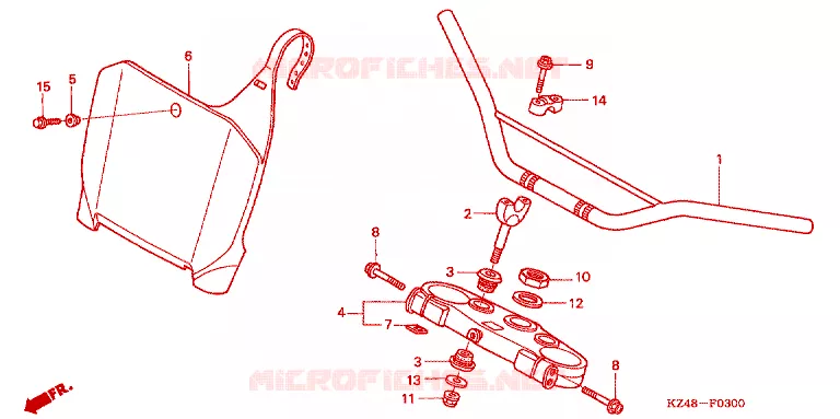 GUIDON - TE DE FOURCHE Honda MOTO 125 CR 2003  CR125R3