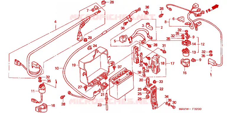 BATTERIE Honda MOTO 1500 GOLD-WING 1998  GL1500SEW